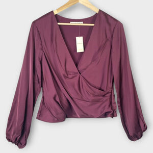 Women's Plum Wrap Top